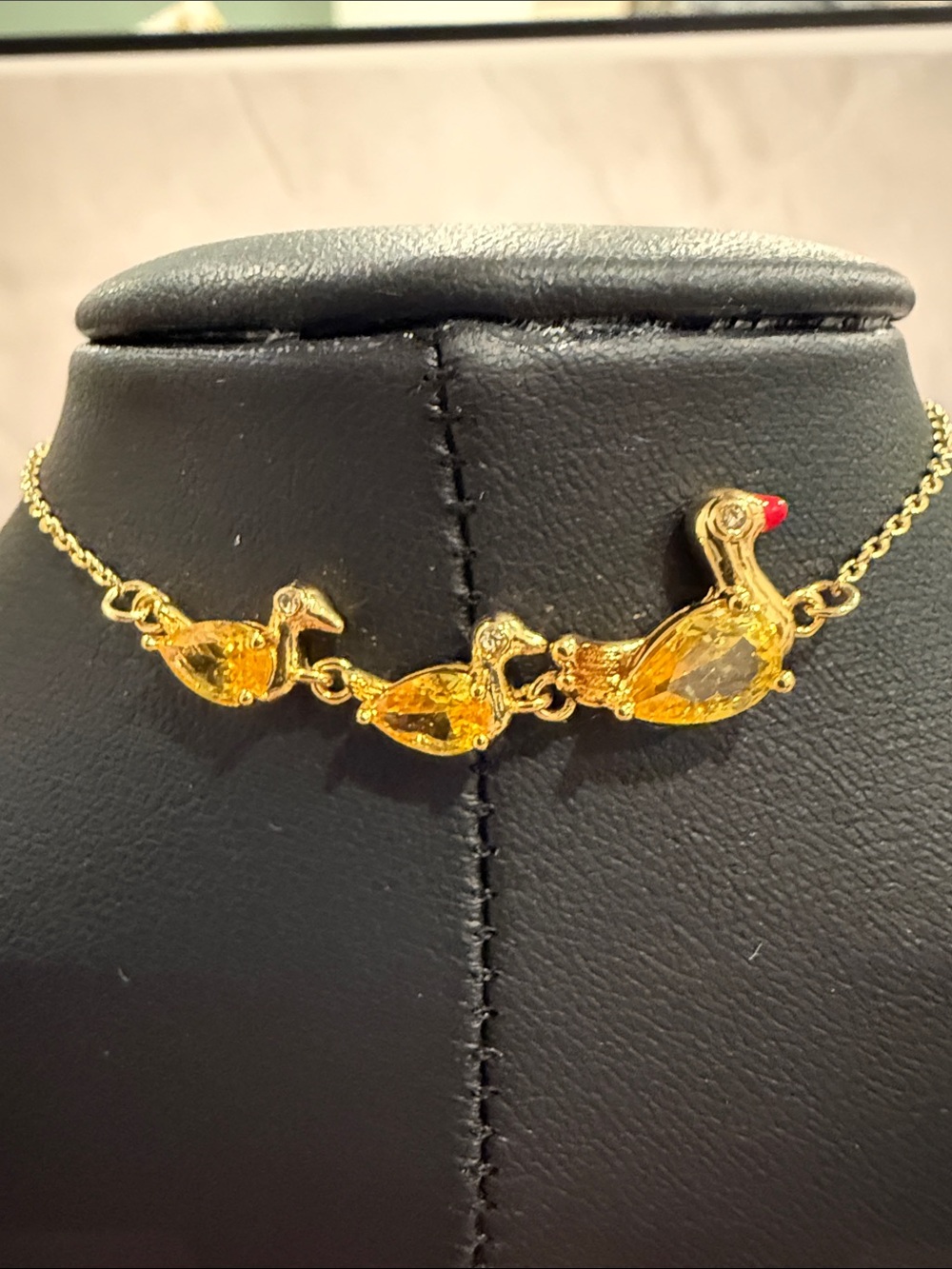 Kate Spade |♠️| Gold Plated & Crystals Mother Duck Trio Bracelet